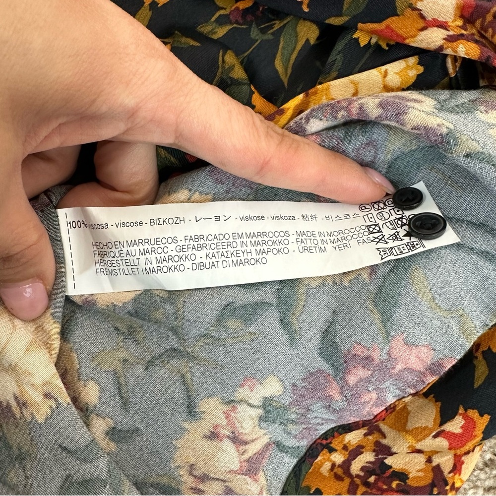 Zara Man Satin Floral Button Down Shirt - Picture 4 of 8